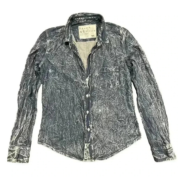 Frank & Eileen Barry Tailored Button Up Shirt Famous Denim XS 80s Mineral Wash - Picture 1 of 5
